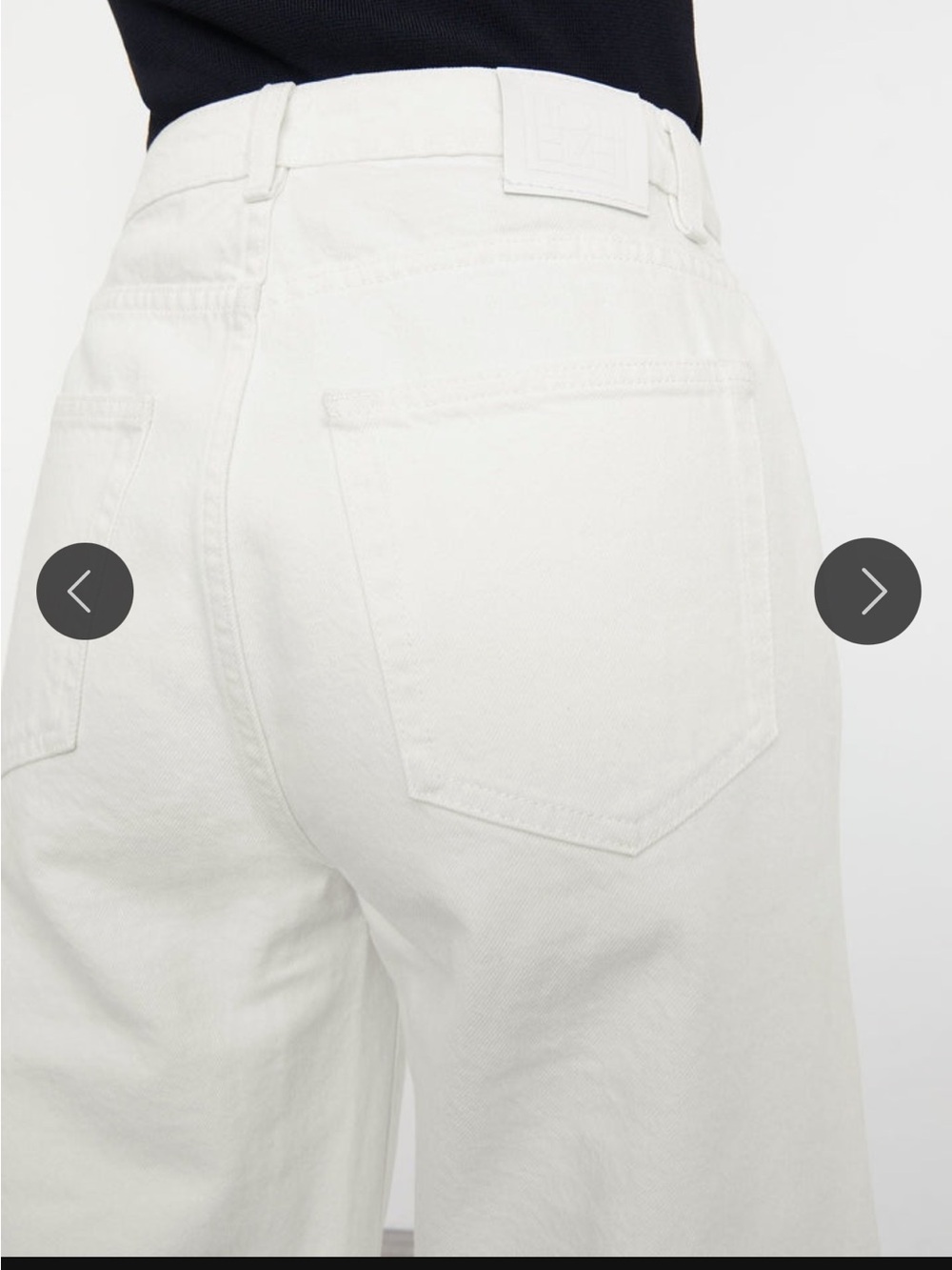 High-Waist Wide Leg Women's Jeans in White - Picture 3 of 4